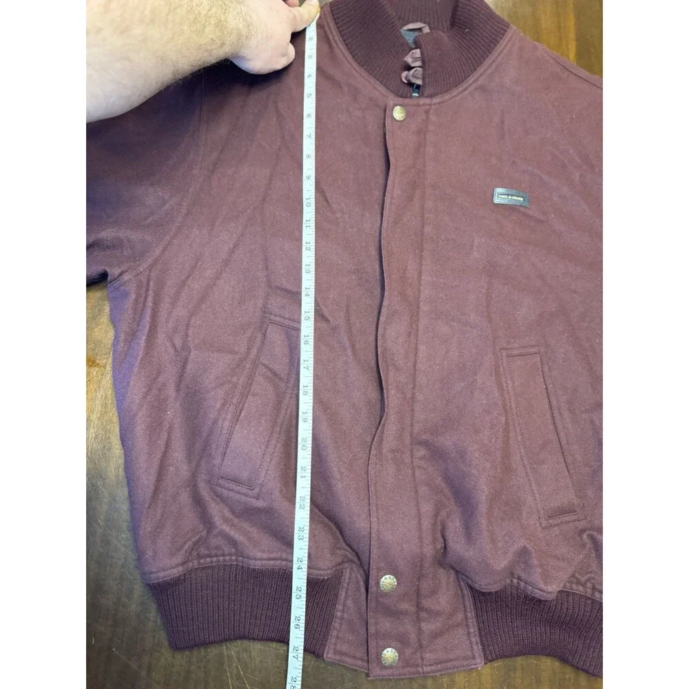 PAUL & SHARK Bomber Jacket Full Zip Maroon VINTAGE COAT Virgin Wool Men’s Medium